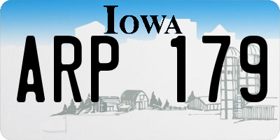 IA license plate ARP179