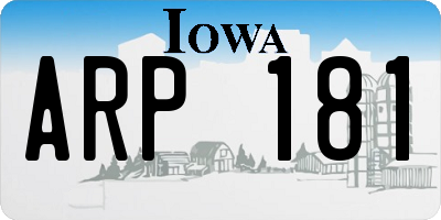 IA license plate ARP181
