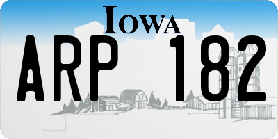 IA license plate ARP182