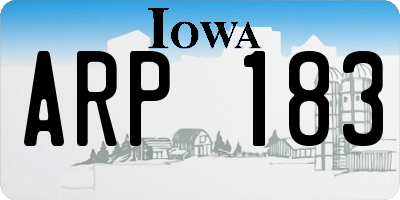 IA license plate ARP183