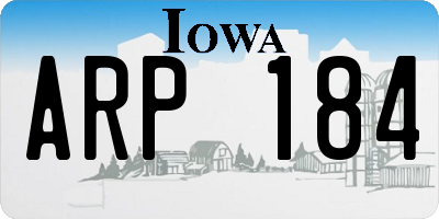IA license plate ARP184