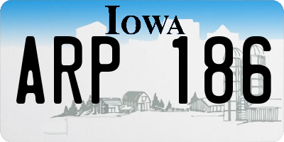 IA license plate ARP186