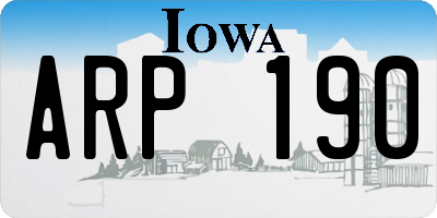 IA license plate ARP190