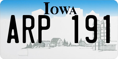 IA license plate ARP191