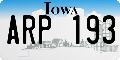 IA license plate ARP193
