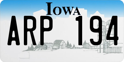 IA license plate ARP194