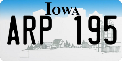 IA license plate ARP195
