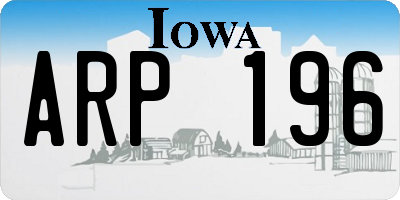 IA license plate ARP196
