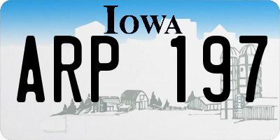 IA license plate ARP197