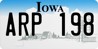 IA license plate ARP198