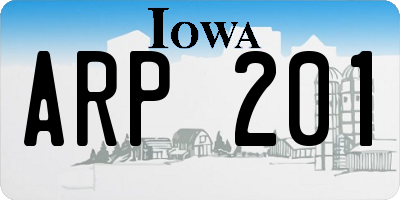 IA license plate ARP201