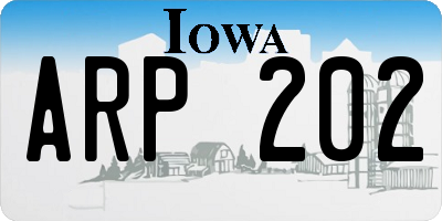 IA license plate ARP202