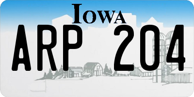 IA license plate ARP204