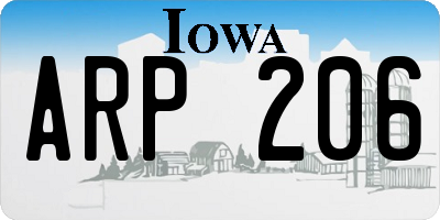 IA license plate ARP206