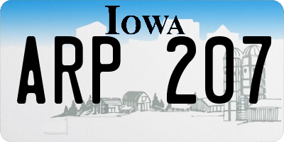 IA license plate ARP207
