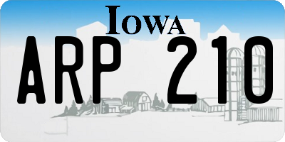 IA license plate ARP210