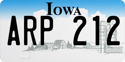 IA license plate ARP212