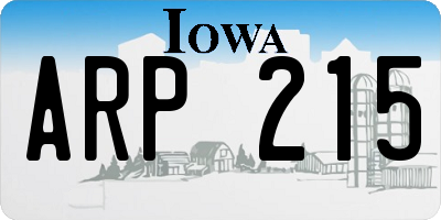 IA license plate ARP215