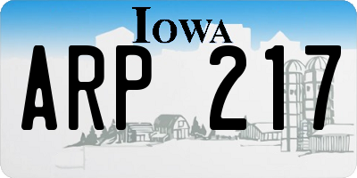 IA license plate ARP217