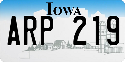 IA license plate ARP219