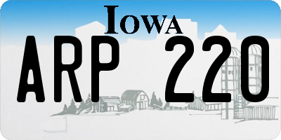 IA license plate ARP220