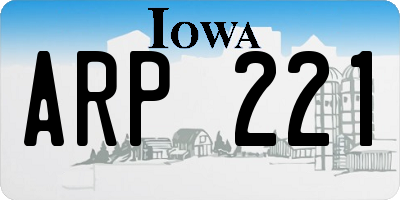 IA license plate ARP221