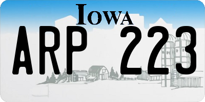 IA license plate ARP223