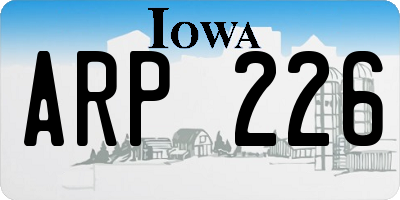 IA license plate ARP226