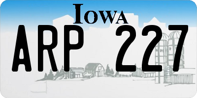 IA license plate ARP227