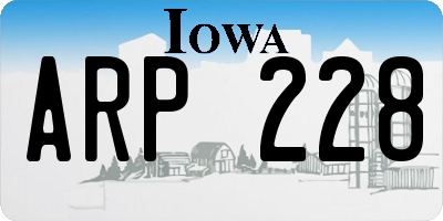 IA license plate ARP228