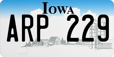 IA license plate ARP229