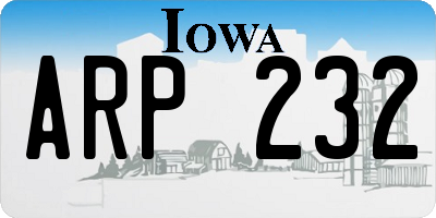 IA license plate ARP232