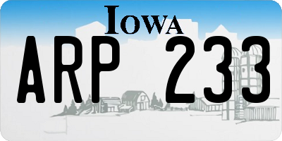 IA license plate ARP233