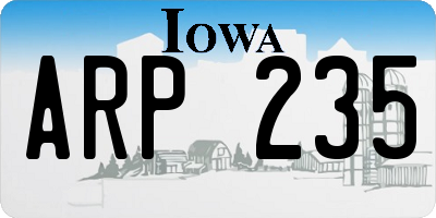 IA license plate ARP235
