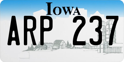 IA license plate ARP237