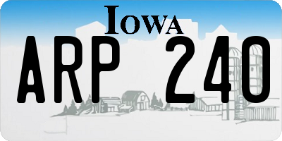 IA license plate ARP240