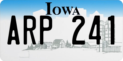 IA license plate ARP241
