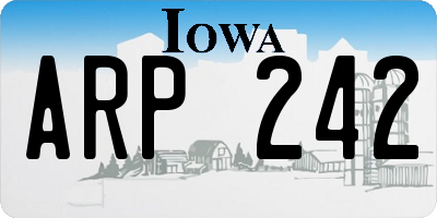IA license plate ARP242