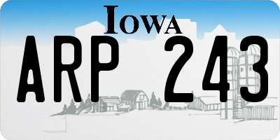 IA license plate ARP243