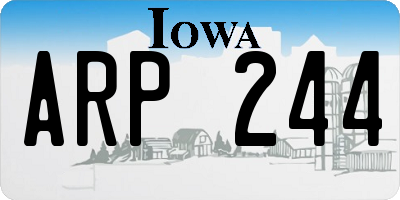 IA license plate ARP244