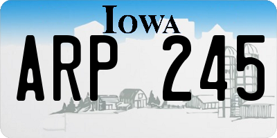 IA license plate ARP245