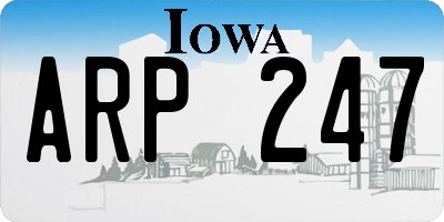 IA license plate ARP247
