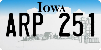 IA license plate ARP251