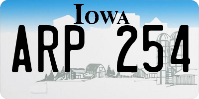 IA license plate ARP254