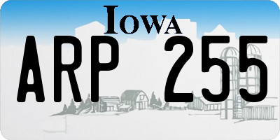 IA license plate ARP255