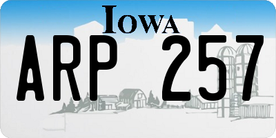 IA license plate ARP257