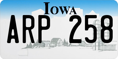 IA license plate ARP258