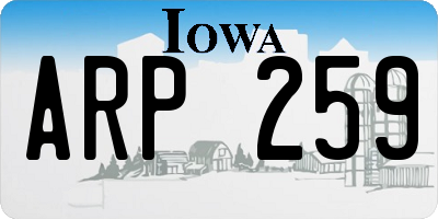 IA license plate ARP259