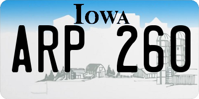 IA license plate ARP260