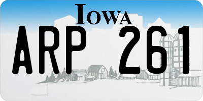 IA license plate ARP261